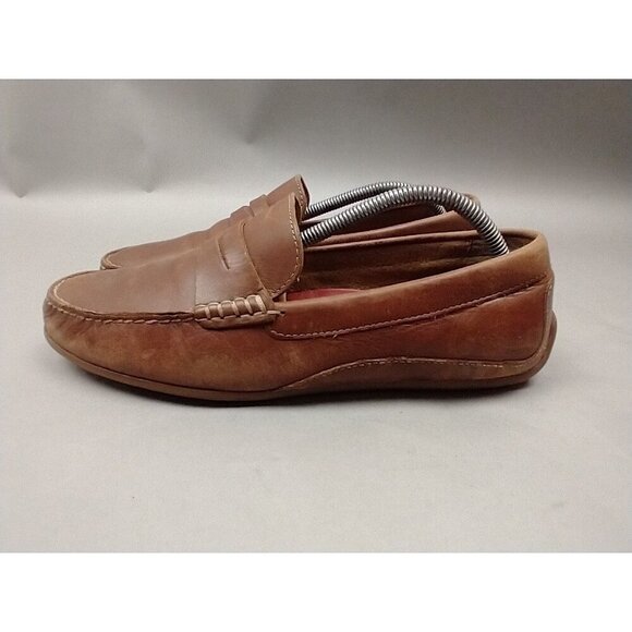 Florsheim Driver Mens Loafer Driving Moccasins Shoes Brown Leather Slip-On 9.5 - Picture 4 of 13